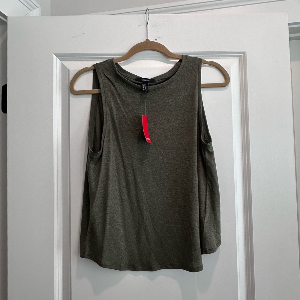 Forever 21 Dark Olive Muscle Tee